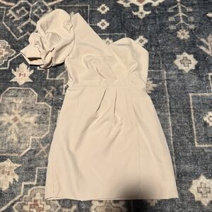 DO+BE One-Shoulder Cream Dress
